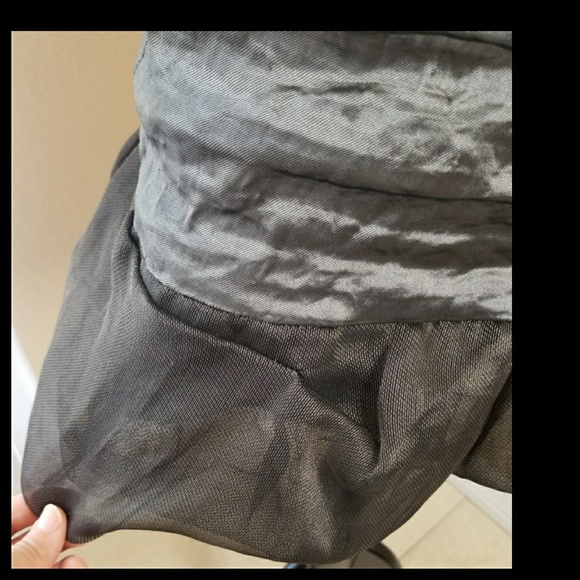 NICOLE MILLER METALLIC RUFFLE HEM STRAPLESS DRESS - Picture 5 of 8